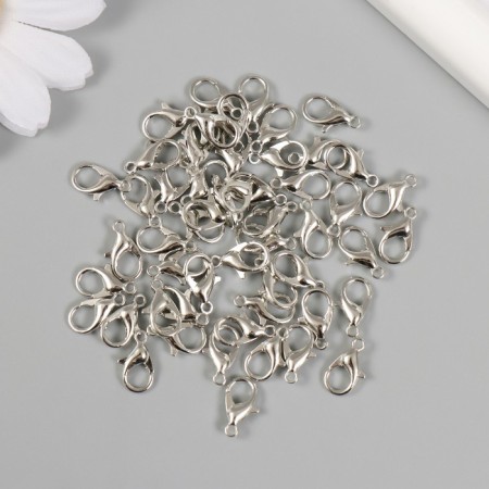 Carabiner Metal "Loop" Dark silver 1.2x0.6 cm, set of 50 pcs.-1