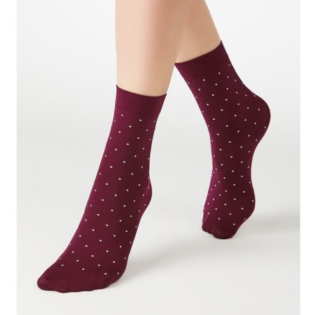 Women's socks Micro Pois 70 den, wine color (mosto), size 36-40-1