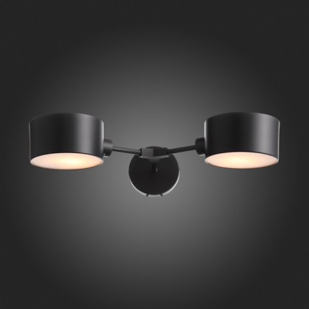 Wall lamp EVOLUCE. Sle183401-02. Gemento. 2x60 W, E14, 51x12 cm, black color-4