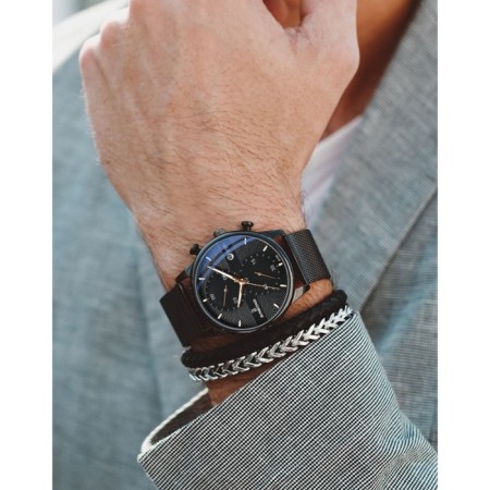 Men's wristwaters, with calendar, d-4.2 cm, strap L-26 cm, 3 atm, black-2