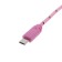 Luazon cable, microUSB - USB, 1 A, 1 m, nylon braid, pink