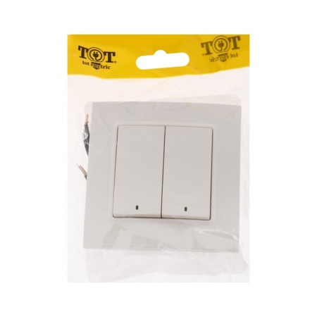 Tot Elegant switch, 10 a, 2 cl., With backlight, hidden, white-5