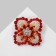 Brooch "Flower" is unusual, the color is red-white in matte gold