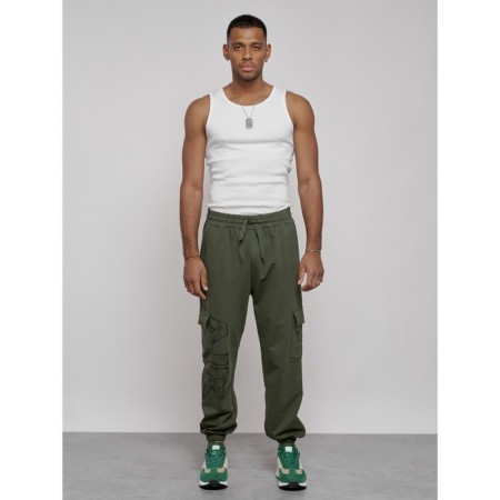 Joggers men's, size 54, khaki color-3