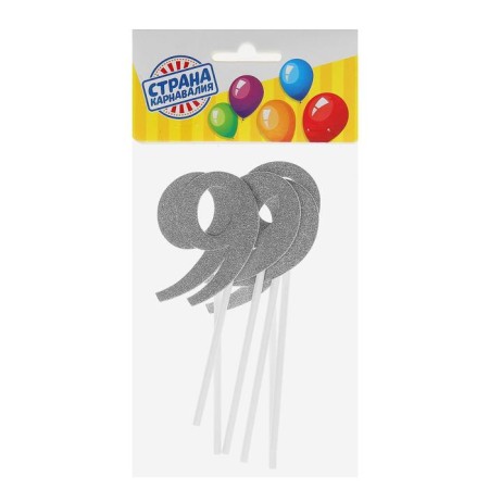 Topper "9", set 6 pcs., Mix colors-1
