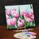 Picture on numbers on canvas with a subframe of "tulips", 40 x 50 cm