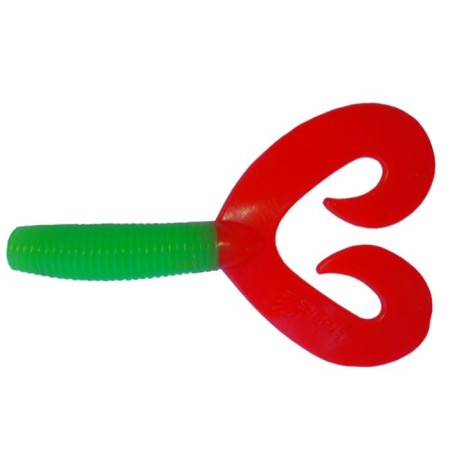 Helios Credo Double Tail Lime & Red, 7.5 cm, 7 pcs. (HS-12-021)
