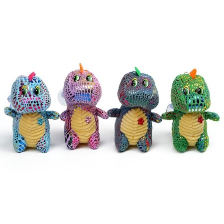 Soft toy "Dinosaurus" with a flower, on a suspension, 11 cm, color mix-4