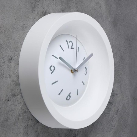 Wall clock, series: classic, smooth move, d = 25.4 cm, without glass, white-1