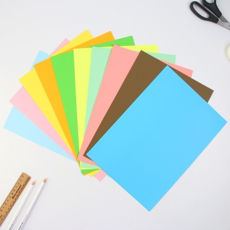 Tsvetop -colored paper A4 “September 1: Bear” 20 sheets 10 colors tinted, density 80 g/m²-4