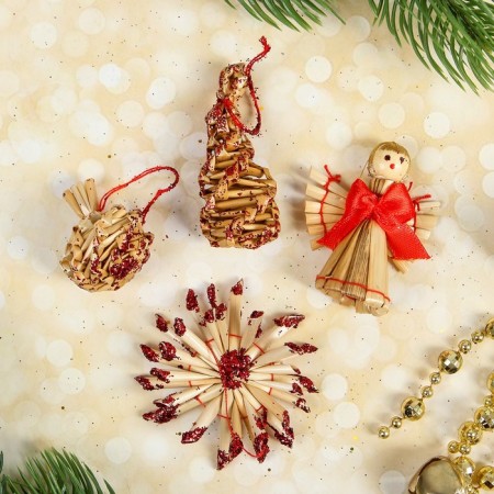 Eco-decor in gift packaging "Magic holiday", Bordeaux, 36 elements-2