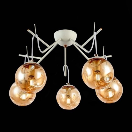 Ceiling EVOLUCE lamp. Sle110202-05. Calletta. 5x40 watts, E14, 57x57x26 cm, white color-2