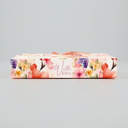 Box for 12 sweets with cells “With Love” 18.5 x 13.5 x 3.5 cm-1