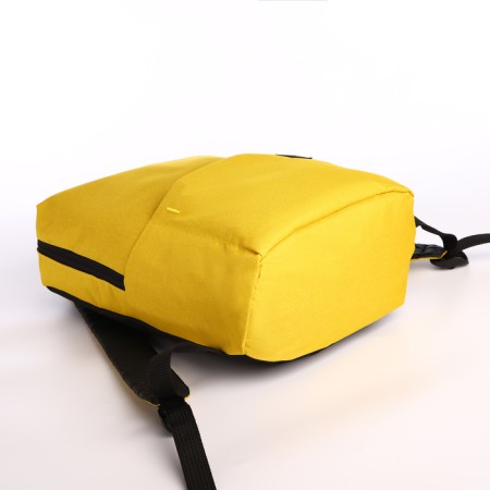 Youth backpack on a zipper, waterproof, 3 outer pockets, yellow color-4