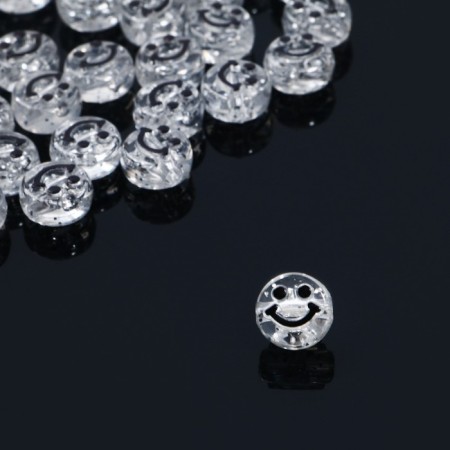 Acrylic bead "Smile", 1 × 0.6 cm, set 10 g, black color-1