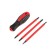 Screwdriver dielectric tundra, 2k handle, bilateral bats 3 pcs., Up to 1000 V