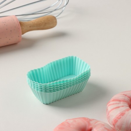 A set of baking shapes “Rib. Director”, silicone, 6 pcs, 8 × 4.5 × 2.5 cm, mint color-3
