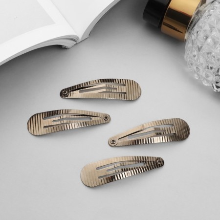 Invisibility for hair "openwork" (set 6 pcs) strip, 5 cm, dark silver-1