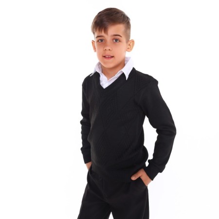 School jumper-unit for boys, black color, height 140-146cm