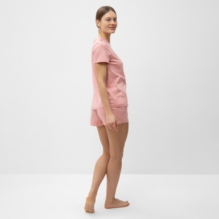 Home female set (T -shirt, shorts), pink color, size 52-1
