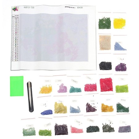Diamond mosaic with full filling on the canvas "Bouquet", 22 x 32 cm-3