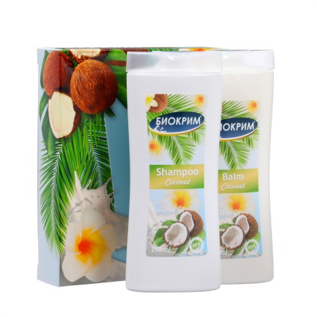 Gift set women "Coconut milk": shampoo, 250 ml + balm, 250 ml