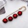 Pin "Quartet" ball No. 14, 8.5 cm, matte red color in gold