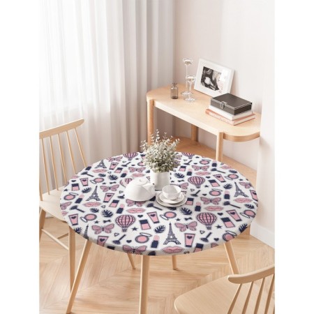 Girls “Girls” tablecloth, round, oxford, elastic band, size 120x120 cm, diameter 75-100 cm-2