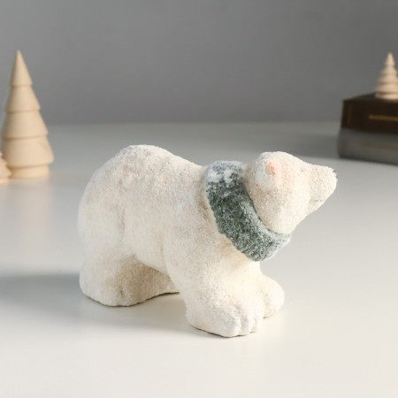 Souvenir Ceramics "White Bear in Green Charf" 16.5x7.5x10 cm-1