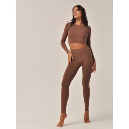 Crype female top with a long sleeve Crop Top Manica Lunga, size 48, Mokko color-2
