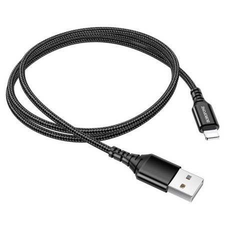 Cable Borofone BX54, Lightning - USB, 2.4 A, 1 m, nylon braid, black-1