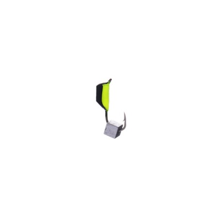 Mormyshka column black, lime abdomen + cube silver, weight 0.8 g-1
