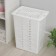 Besnaya basket with a lid "Violetta", 30 l, 36 × 26.5 × 47.5 cm, white color