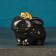 Figure Kashpo "Bunny with a hare" black with gold, 10cm