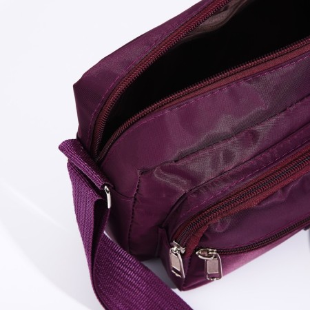 Cross-Bodi Bag with zipper, purple color-4