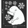 Decorative sticker for windows "Bear and snowflakes" 40x47 cm