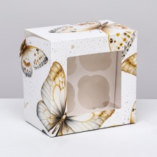 Box for 4 cupcakes with a window, 
