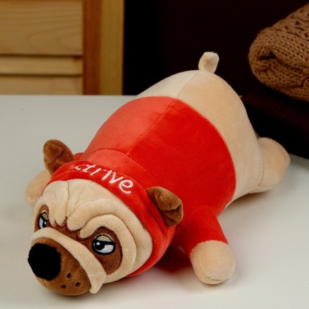 Soft toy "pugs", 30 cm, red color