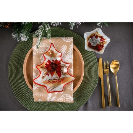 A plate in the form of a Christmas tree "Magic moments", 19.5 x 16.5 cm-3