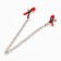 BDSM Assessoir Okpoki, clamps for nipples with a chain, metal, red