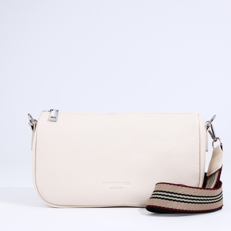 Bag Cross-Bodi with a zipper, white color