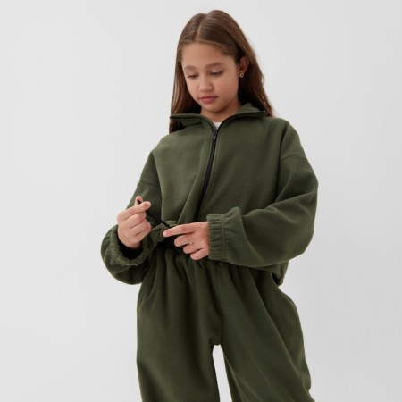 Толстовка для девочки MINAKU: Fleece Soft, цвет зелёный, рост 152 см-4