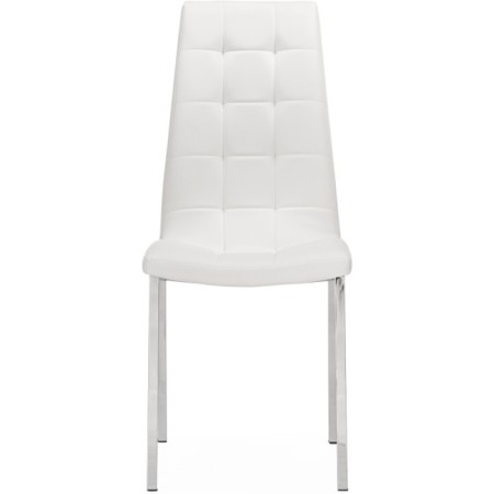 Stool on the metal frame DC2-092-2 Metal/eco-leather, chrome/white 42x61x98 cm-1
