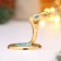 New Year. Souvenir snake, metal, glass, green crystals 5.5x8x6.5 cm