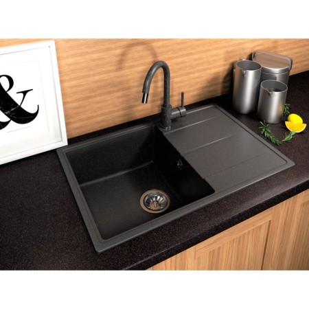Dr.gans Smart “Olivia-740” kitchen washing is 740x480 mm, h = 180 mm, black color is-2