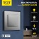 TOT GLOSSY GLASS, 10 A, 1 key, with backlight, hidden, glass, silver