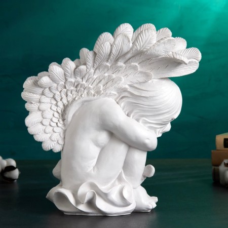The figure "Angel leaned" white, 37x19x38cm-4
