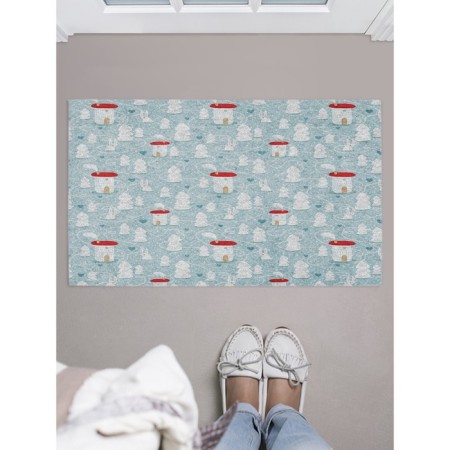 A fucking rug in the hallway "Snow settlement", size 45x75 cm