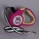Roulette "Piggon" with a rubberized handle, 3 m, up to 15 kg, cable, pink-yellow