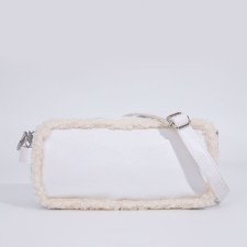 Bag Cross-Bodi with a zipper, white color